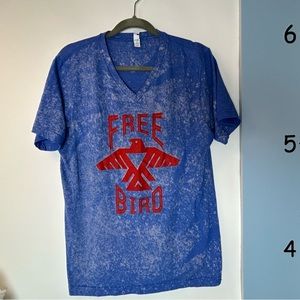 Canvas Bella Blue & "Free Bird" Logo Men's T-Shirt Large